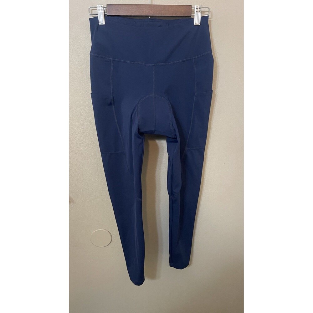 Sweaty Betty Cycling Velo Padded  Leggings 7/8 Length Reflective cycle Navy 8-10